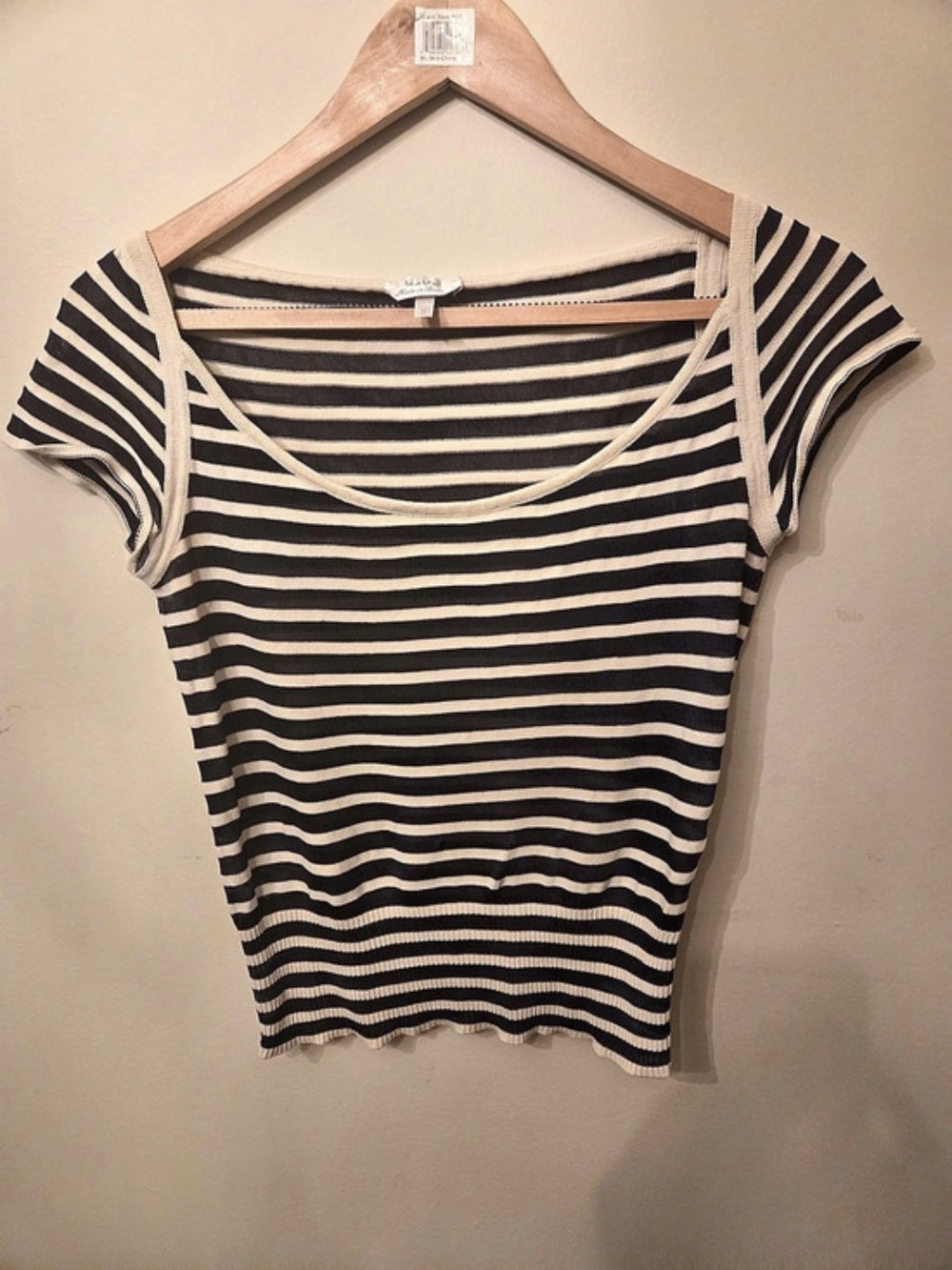 MaxMara Striped Sleeveless Top in Navy & White Size Small